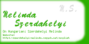 melinda szerdahelyi business card